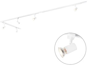 Sistema de calhas moderno com 5 focos monofásicos branco - Jeany Moderno