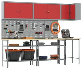 Conjunto de Mesa para Armazenar Ferramentas de 10 Peças vidaXL Vermelh
