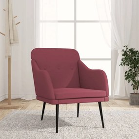 351477 vidaXL Cadeira com apoio de braços 63x76x80 cm tecido vermelho tinto