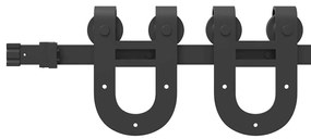 Kit de ferragens para porta deslizante 183 cm aço preto