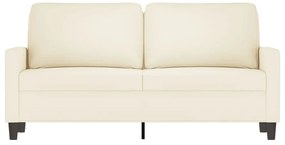 Sofá de 2 lugares veludo 140 cm cor creme