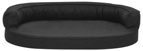 Cama para cães ergonómica 75x53 cm aspeto linho preto