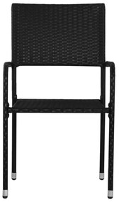 9 pcs conjunto de jantar para jardim vime PE preto