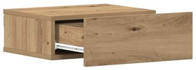 Mesa cabeceira suspensa 2 pcs carvalho artesanal 40x32x15 cm