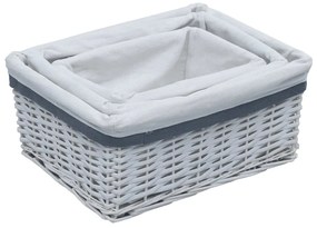 3 pcs conjunto de cestos de encastrar salgueiro branco