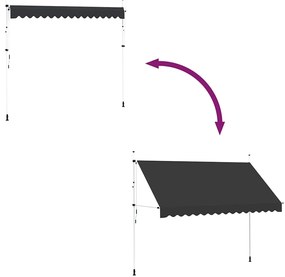 Toldo retrátil manual 350 cm antracite