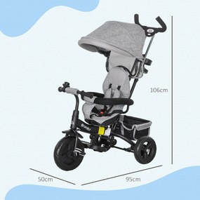 HOMCOM Triciclo para Bebés 2 em 1 Triciclo Evolutivo para Crianças de