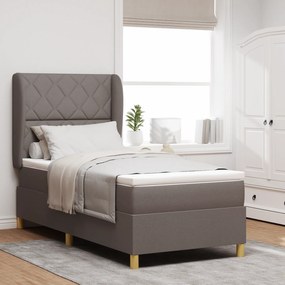 Cama Box com Colchão vidaXL Taupe 90x190 cm em Tecido