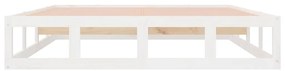 Estrutura de cama casal 135x190 cm madeira maciça branco