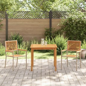Conjunto de Jantar de Jardim vidaXL de 3 peças em Rattan Poliéster Beg