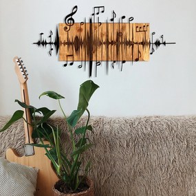 Acessório Decorativo de Parede Efsa – Preto e Nogueira – 90 x 47 cm