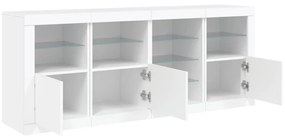 Aparador com luzes LED 164x37x67 cm branco