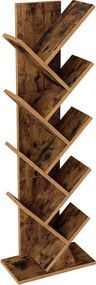 Estante de pé em forma de árvore, estante para livros, 20 x 38 x 115 castanho