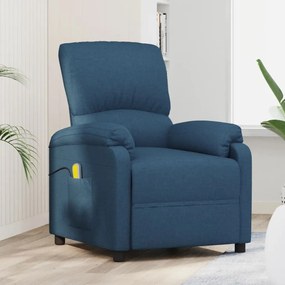 vidaXL Poltrona de massagens tecido azul