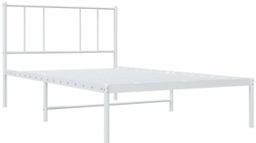 Estrutura de cama com cabeceira 80x200 cm metal branco
