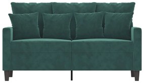 Sofá de 2 lugares 120 cm veludo verde-escuro