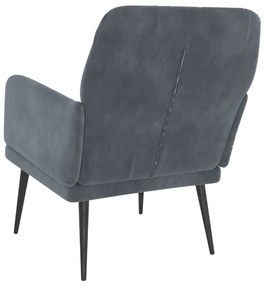 Cadeira c/ apoio de braços 62x79x79 cm veludo cinzento-escuro