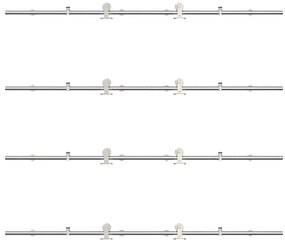Kit ferragens p/ porta deslizante 400cm aço inoxidável prateado