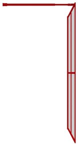 Divisória de chuveiro 140x195cm vidro transparente ESG vermelho