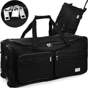 Mala de viagem com rodas e capacidade de 85L, 70 x 36 x 34 cm Preto