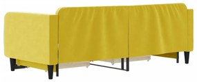 Sofá-cama com gavetão e gavetas 90x200 cm veludo amarelo