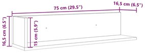 Prateleiras de parede 2pcs derivados de madeira carvalho fumado