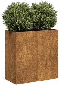 vidaXL Floreira enferrujada 80x40x80 cm aço resistente