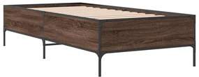 Estrutura de cama derivados de madeira/metal carvalho castanho