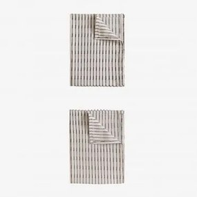 Conjunto De 2 Panos De Cozinha Em Algodão Oziel Beige Creme - Sklum