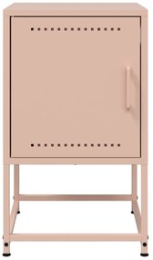 Mesas de cabeceira 2 pcs 36x39x60,5 cm aço rosa