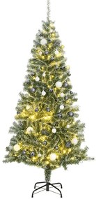 vidaXL Árvore Natal artificial c/ 300 luzes LED, bolas e neve 180 cm