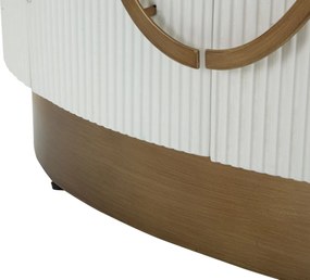 Aparador Tolosa com 2 Portas – 79x48x67 cm – Branco, Castanho e Dourad