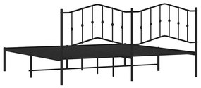 Estrutura de cama com cabeceira 193x203 cm metal preto