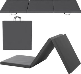 Tapete de Ginástica Dobrável, 180 x 60 x 5 cm, Enchimento de Espuma EPE, Cinzento