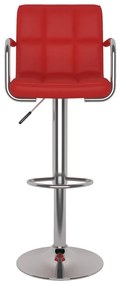 Bancos de bar 2 pcs couro artificial vermelho tinto