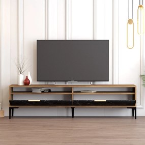 Unidade TV Istanbul – Nogueira e Mármore Preto – 180x35x47 cm