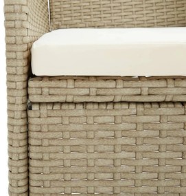 Cadeiras de jantar para jardim 2 pcs vime PE bege