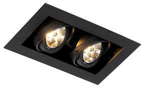 Foco embutido moderno preto 2 luzes ajustável - Oneon 70 Moderno