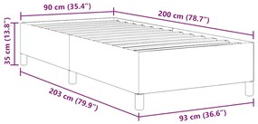 Estrutura de Cama vidaXL Cinzento-claro 90x200 cm Tecido de Corduroy