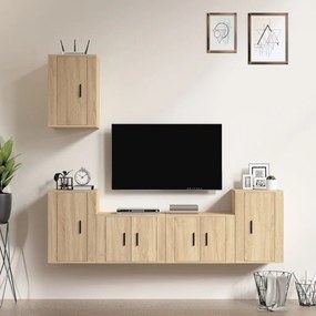 vidaXL Conjunto móveis de TV 5 pcs madeira processada carvalho sonoma