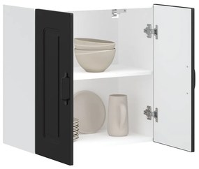 vidaXL Armário de parede de cozinha Kalmar madeira trabalhada preta