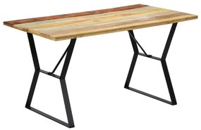 Mesa de jantar 140x80x76 cm madeira recuperada maciça