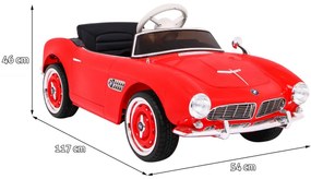 Carro elétrico para Crianças 12V BMW 507 Retro Rodas Eva, Assento de couro Vermelho