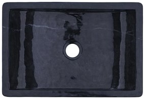 Lavatório 45x30x12 cm mármore preto brilhante