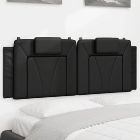 Almofadão de cabeceira 120 cm couro artificial preto
