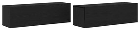 Armários de TV 2 pcs Carvalho Preto 100x30x30 cm Madeira engenheirada