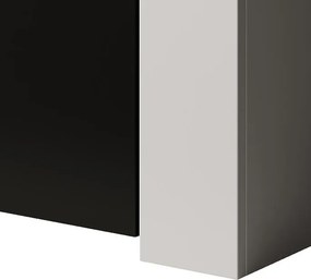 Aparador com Luz LED BELO - 155x91,5x37 cm - Branco/Preto Mate - Desig