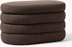 Banco estofado pequeno em bouclé com arrumação Alto