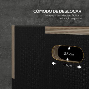Caixa Pliométrica com 3 Alturas Diferentes para Treino de Força em Casa Ginásio CrossFit Carga 120 kg 61x51x41 cm Preto