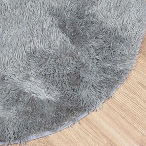 Tapete shaggy de pelo alto NAVARRA 240x240cm cinzento prateado